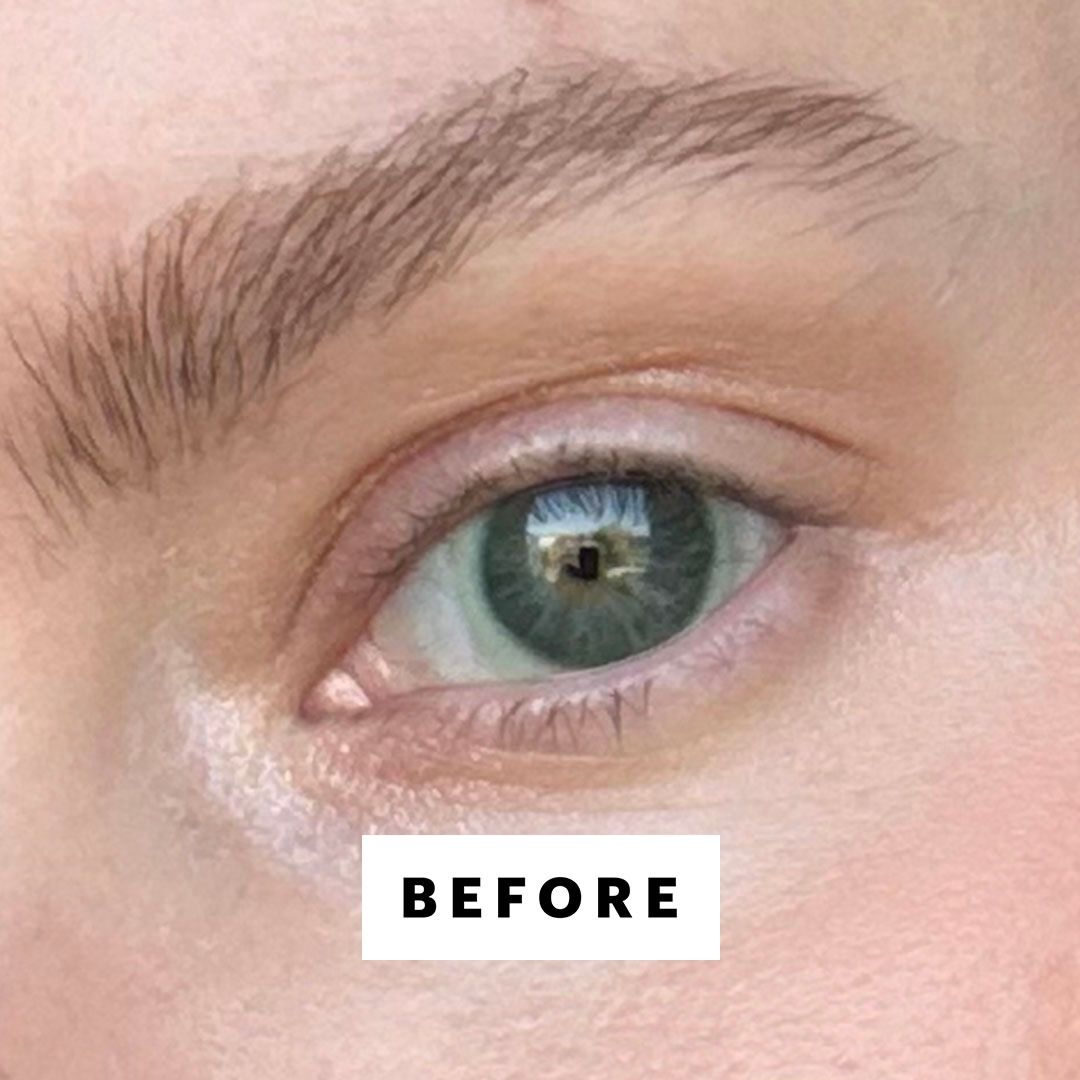 Sarah Kinonen before applying Urban Decay Tube Job Tubing Mascara in Brunette Brown