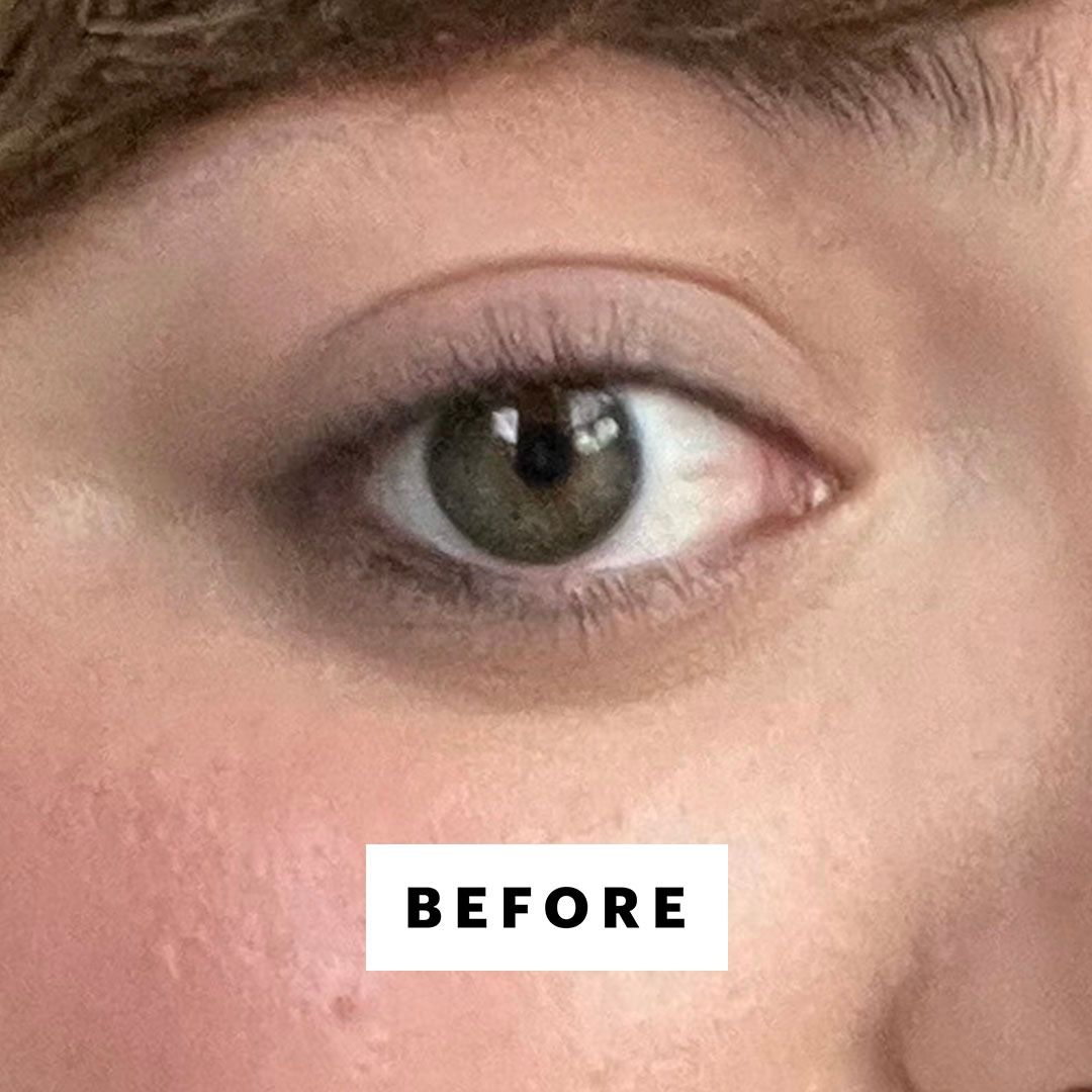 Hoffmann before applying Tarte Tartelette Tubing Mascara in Brown