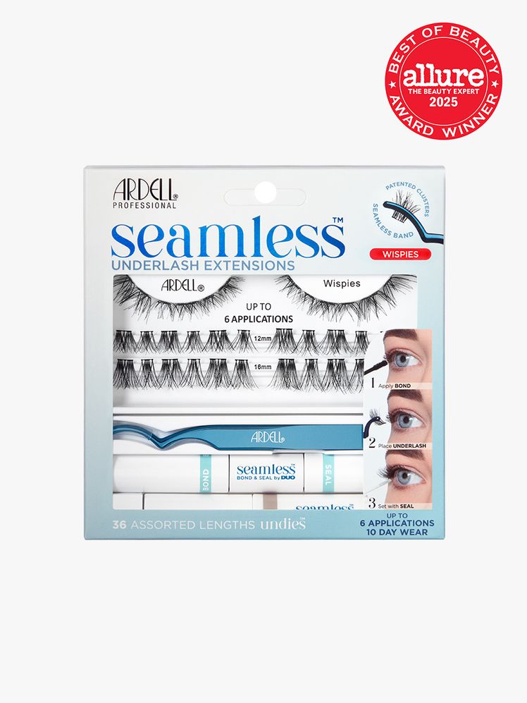 Ardell Seamless Underlash Extension Kit  Wispies box of wispy lashes on a light gray background with red Allure Best of...