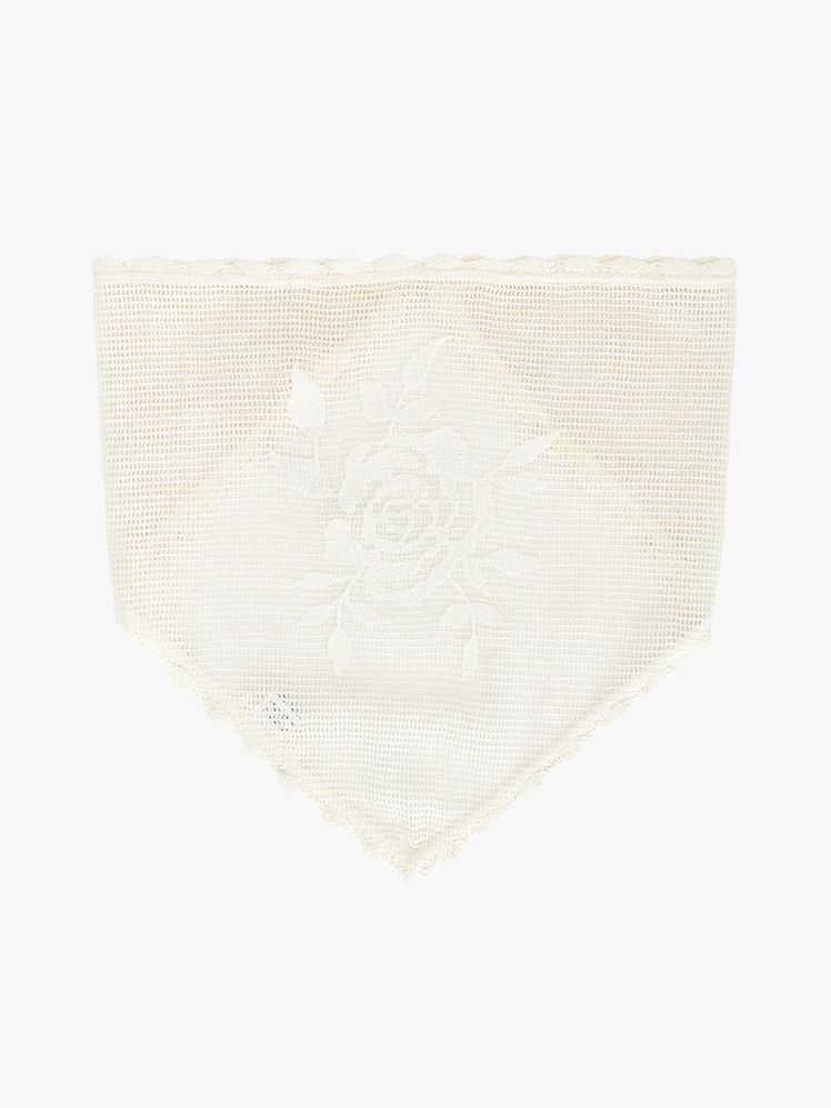For Love & Lemons Rose Crochet Head Scarf in branded component on a light gray background