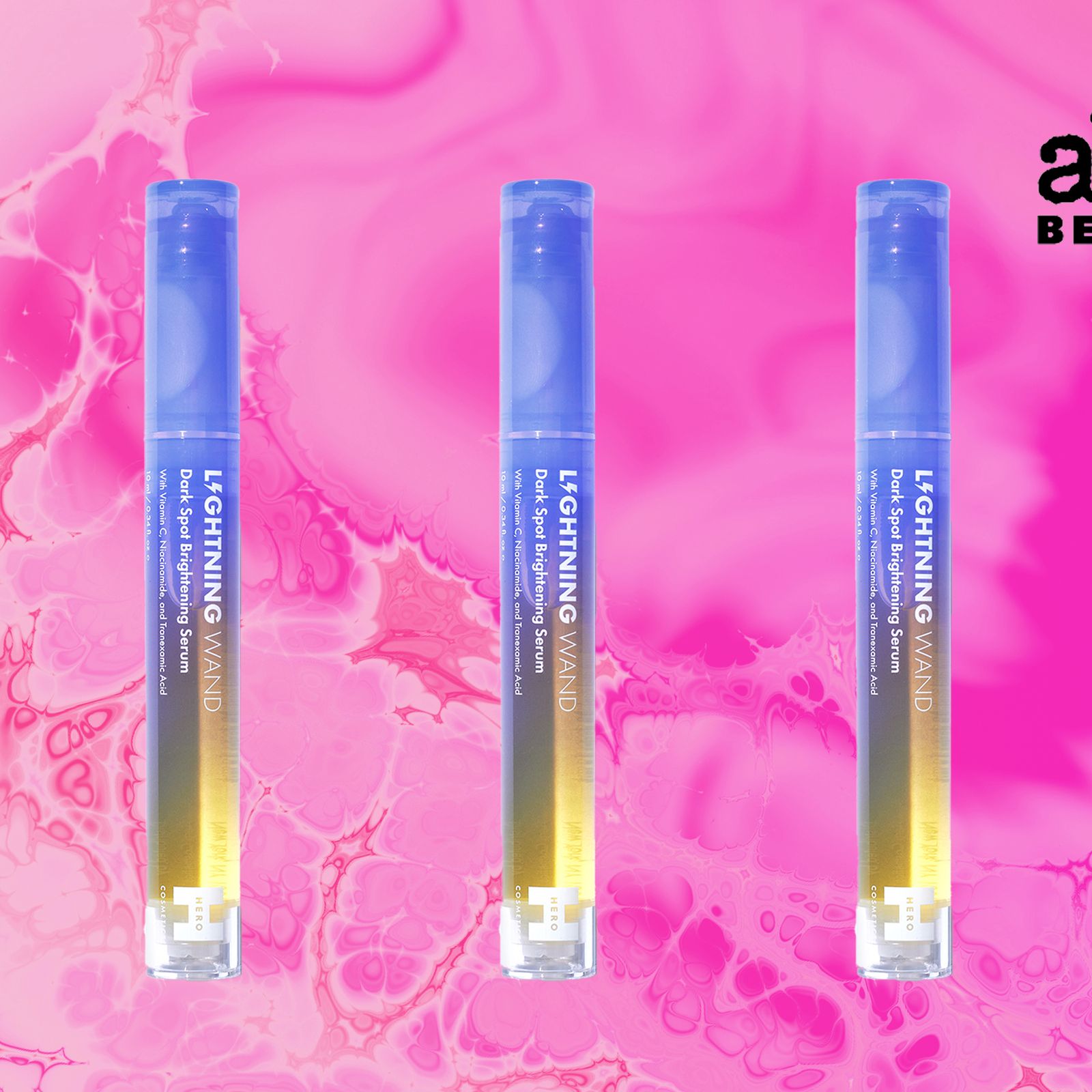 Hero Cosmetics Lightning Wand Combines Three Brighteners In One Rollerball