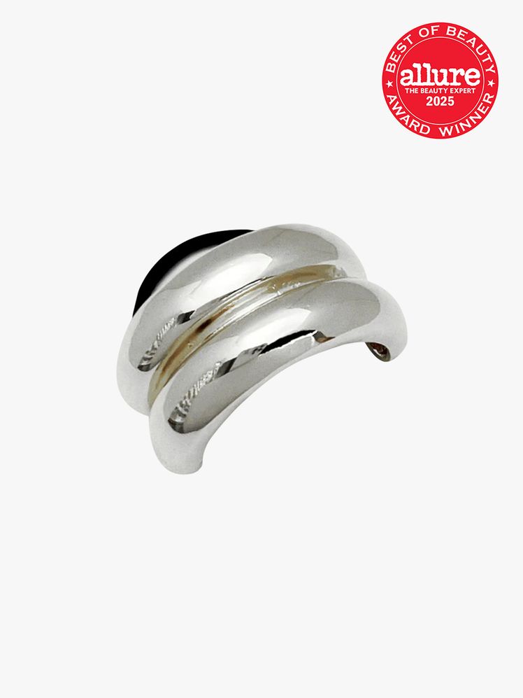 RPZL x Bella Gerard Morgan Cuff in silver color way on light gray background with red Allure Best of Beauty seal in the...