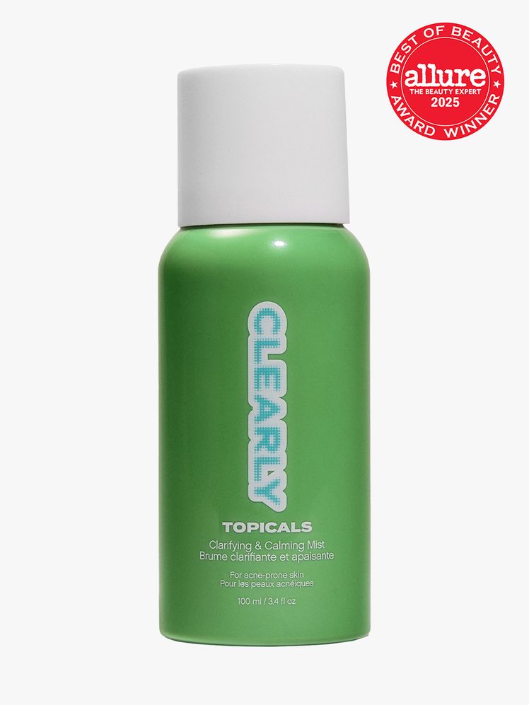 Topicals Clearly Clarifying  Calming Mist for AcneProne Skin in branded green bottle with white cap on light gray...