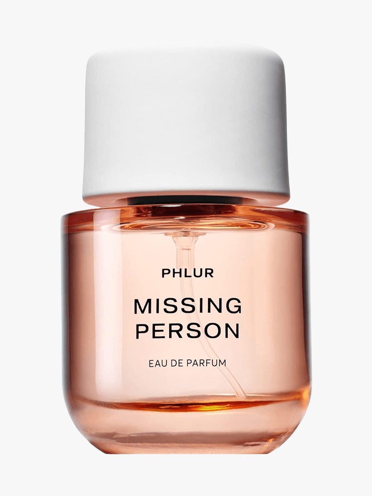 Phlur Missing Person Eau de Parfum in branded component on a light gray background